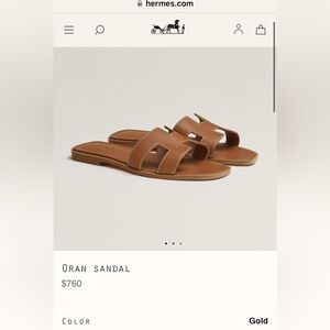 Authentic Hermes Oran Sandals Size 42